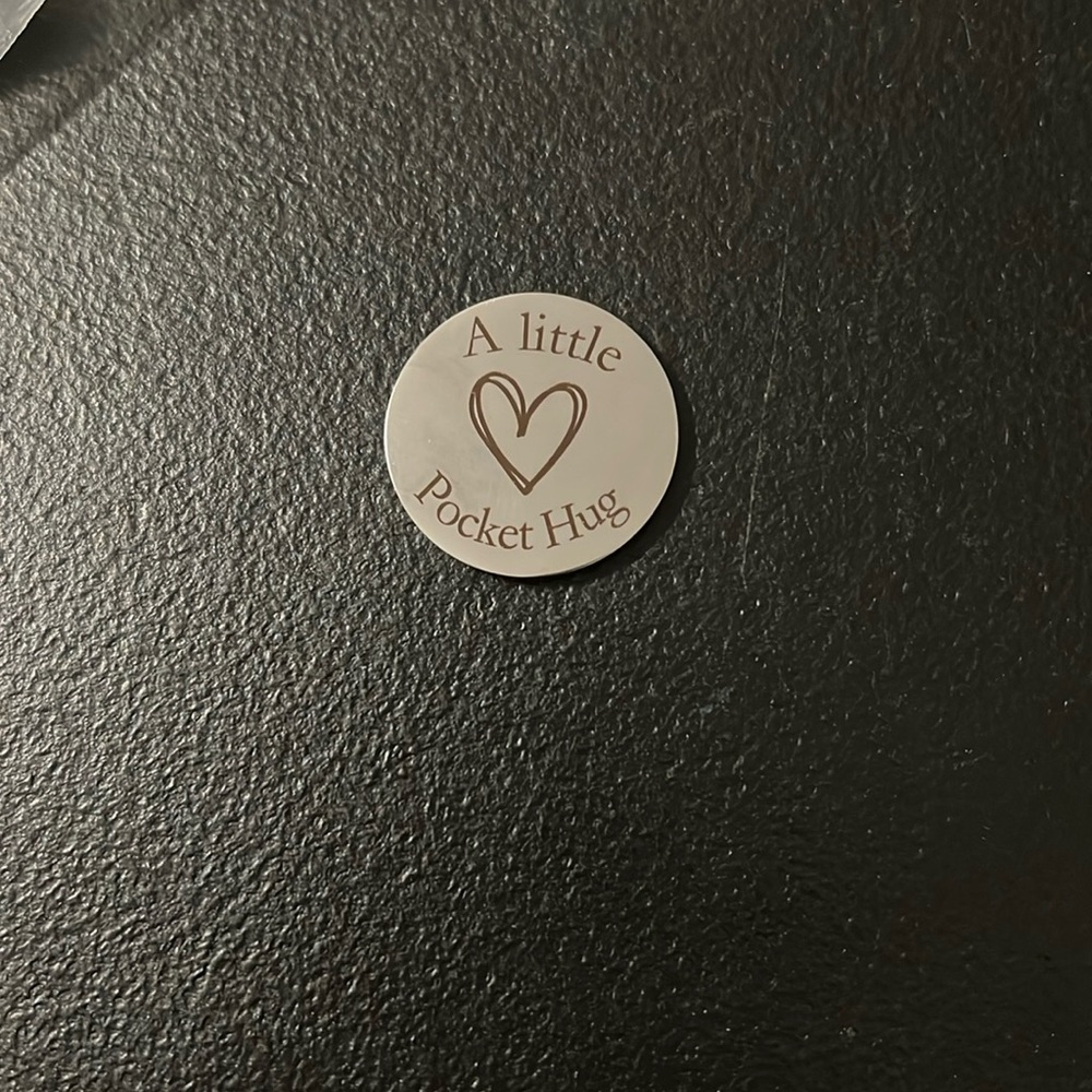 Pocket Hug Token Stainless Steel Double Sided